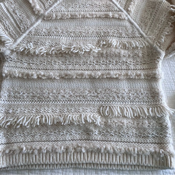 EUC Club Monaco wool mix multi texture turtleneck bulky sweater - Picture 4 of 10